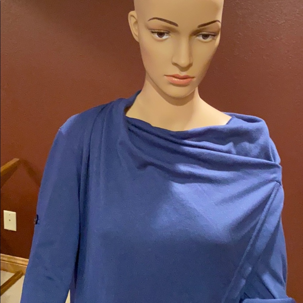 Blue Cross-Over Shirt - Picture 2 of 4